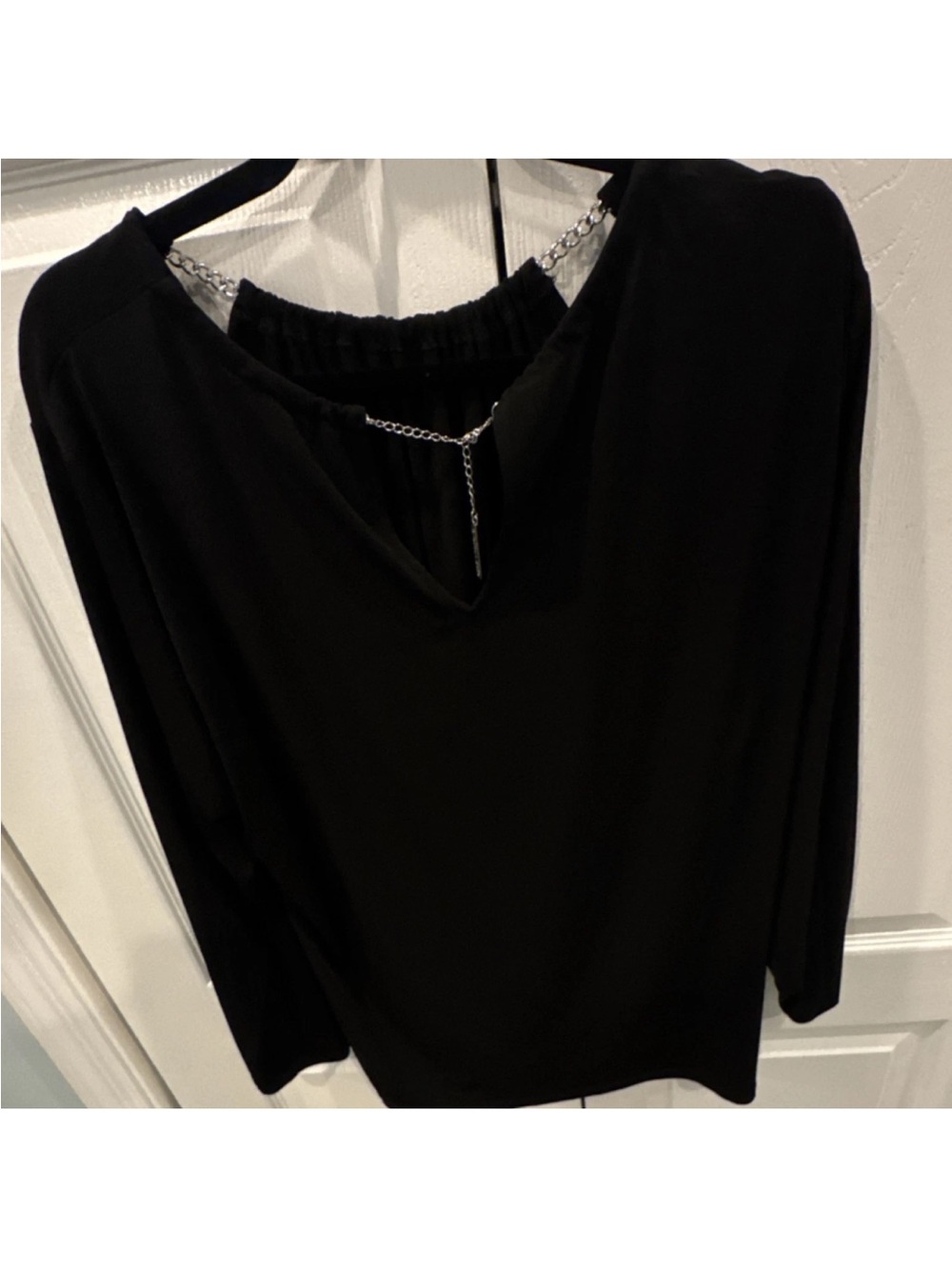 Michael Kors Black V-Neck Dolman Sleeve Top